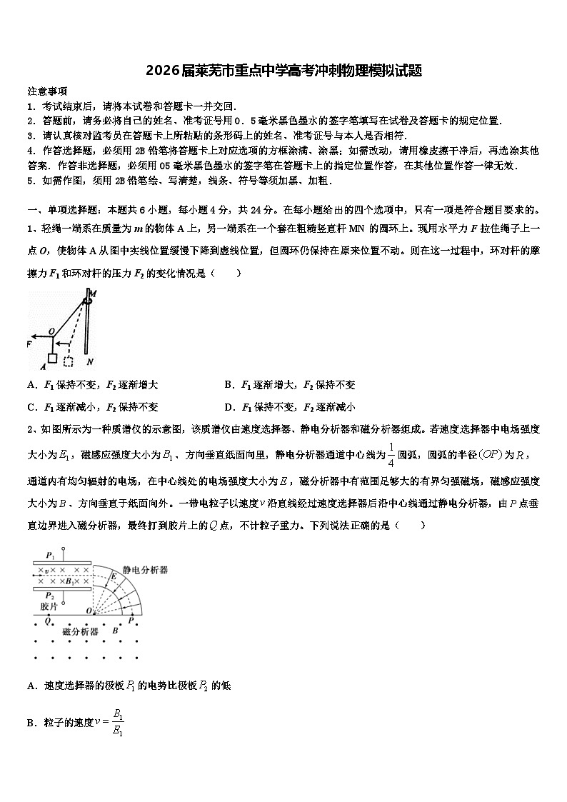 2026届莱芜市重点中学高考冲刺物理模拟试题含解析第1页