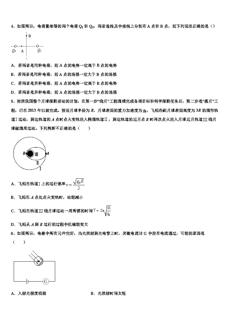 2026届廊坊市重点中学高三下学期一模考试物理试题含解析第2页