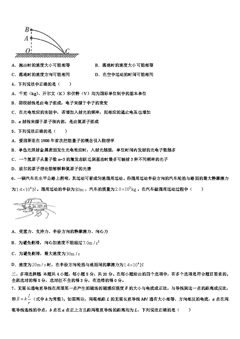 2026届荆门市重点中学高三最后一模物理试题含解析第2页