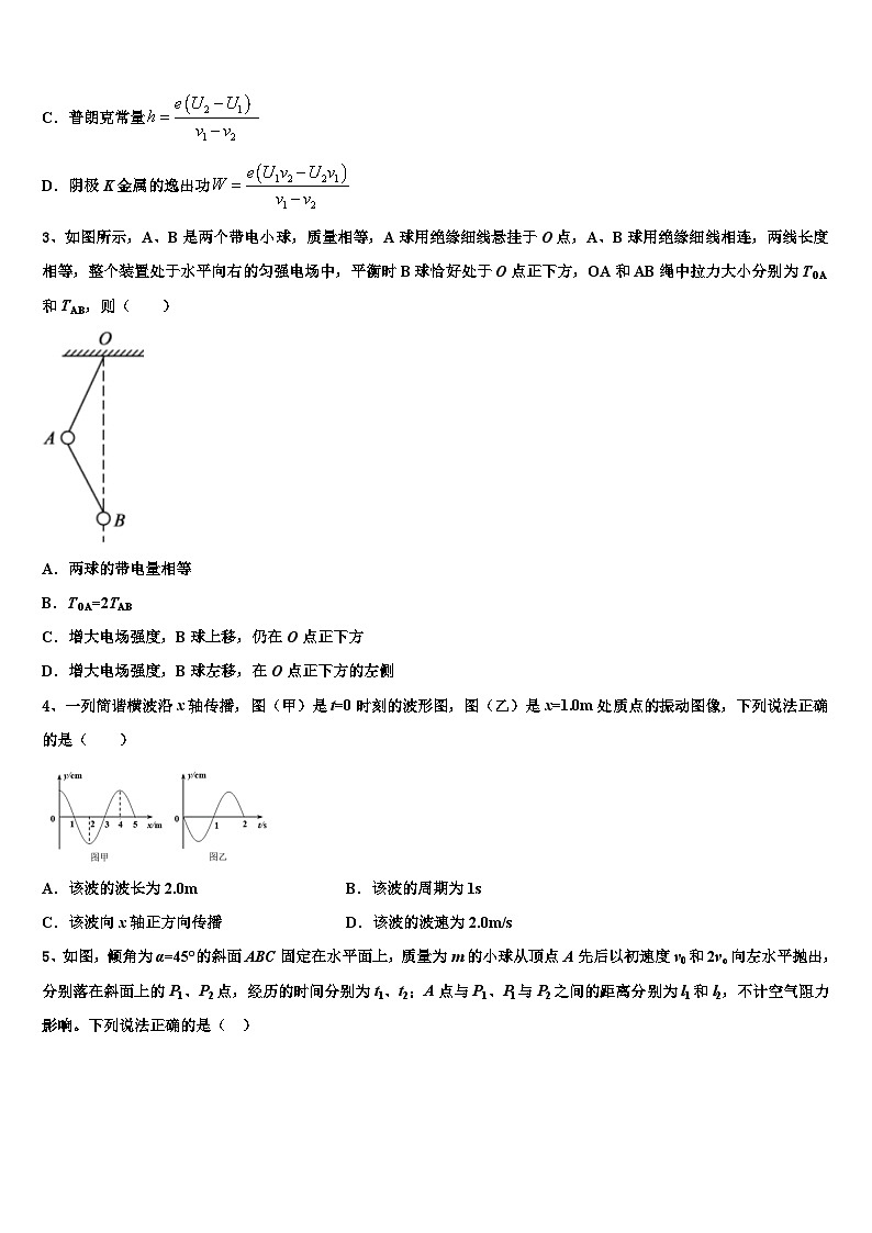 2026届锦州市重点中学高三3月份第一次模拟考试物理试卷含解析第2页