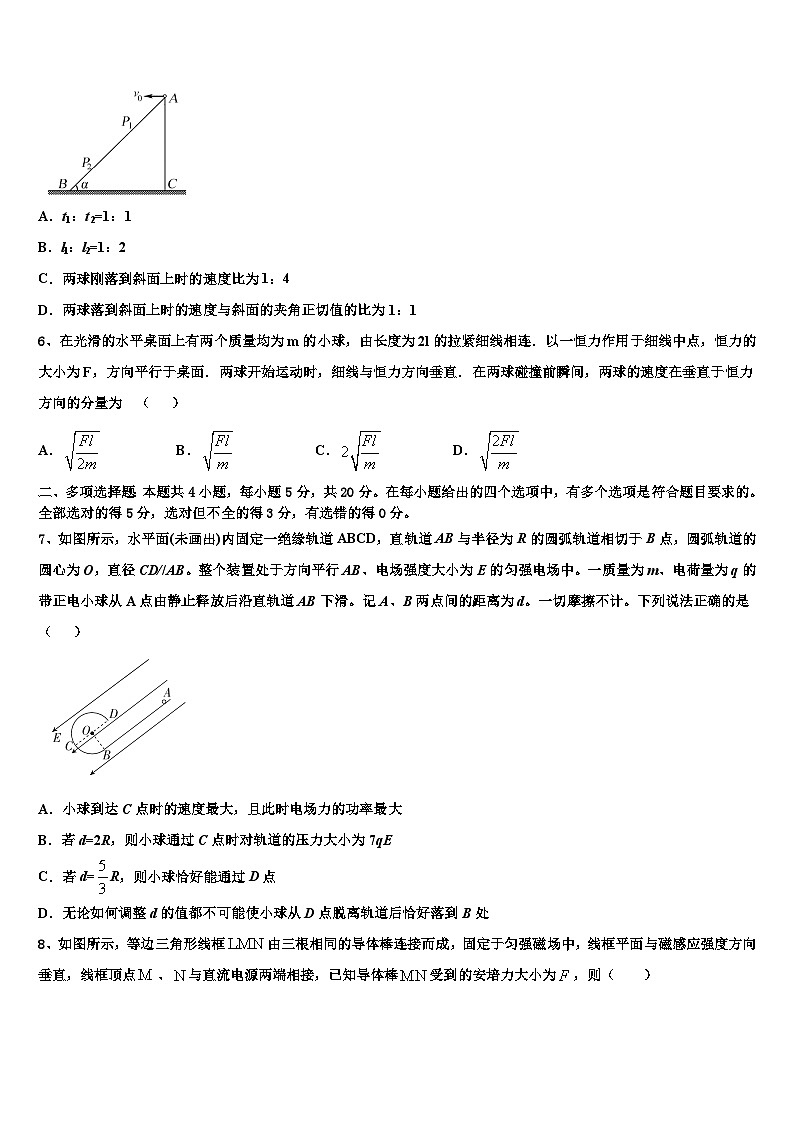 2026届锦州市重点中学高三3月份第一次模拟考试物理试卷含解析第3页