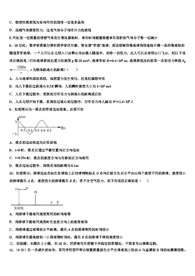 2026届辽宁省抚顺中学高考全国统考预测密卷物理试卷含解析第3页