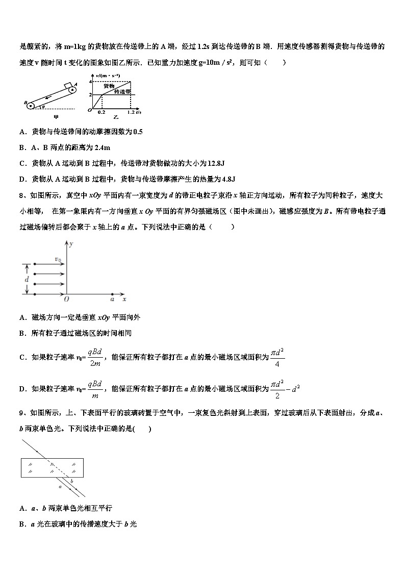 2026届辽宁省阜新市重点中学高考物理五模试卷含解析第3页