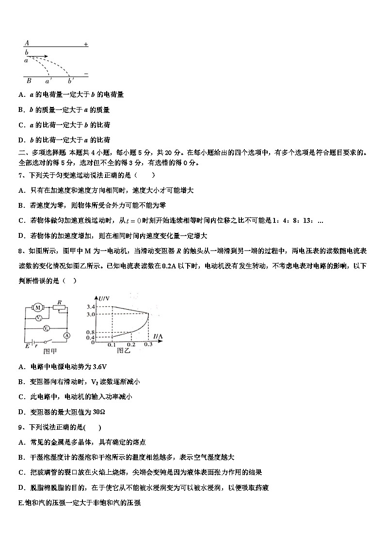 2026届辽宁省辽油二高考全国统考预测密卷物理试卷含解析第3页