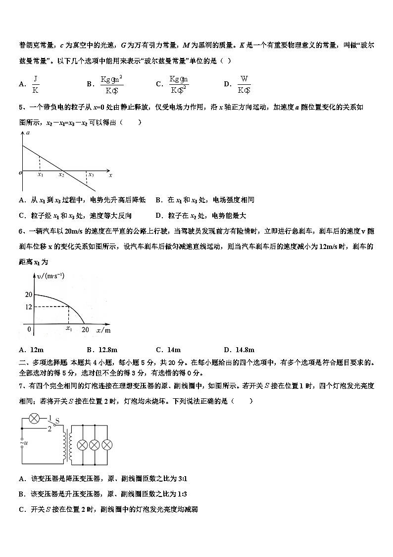 2026届辽宁省沈阳市第二中学高考仿真模拟物理试卷含解析第2页