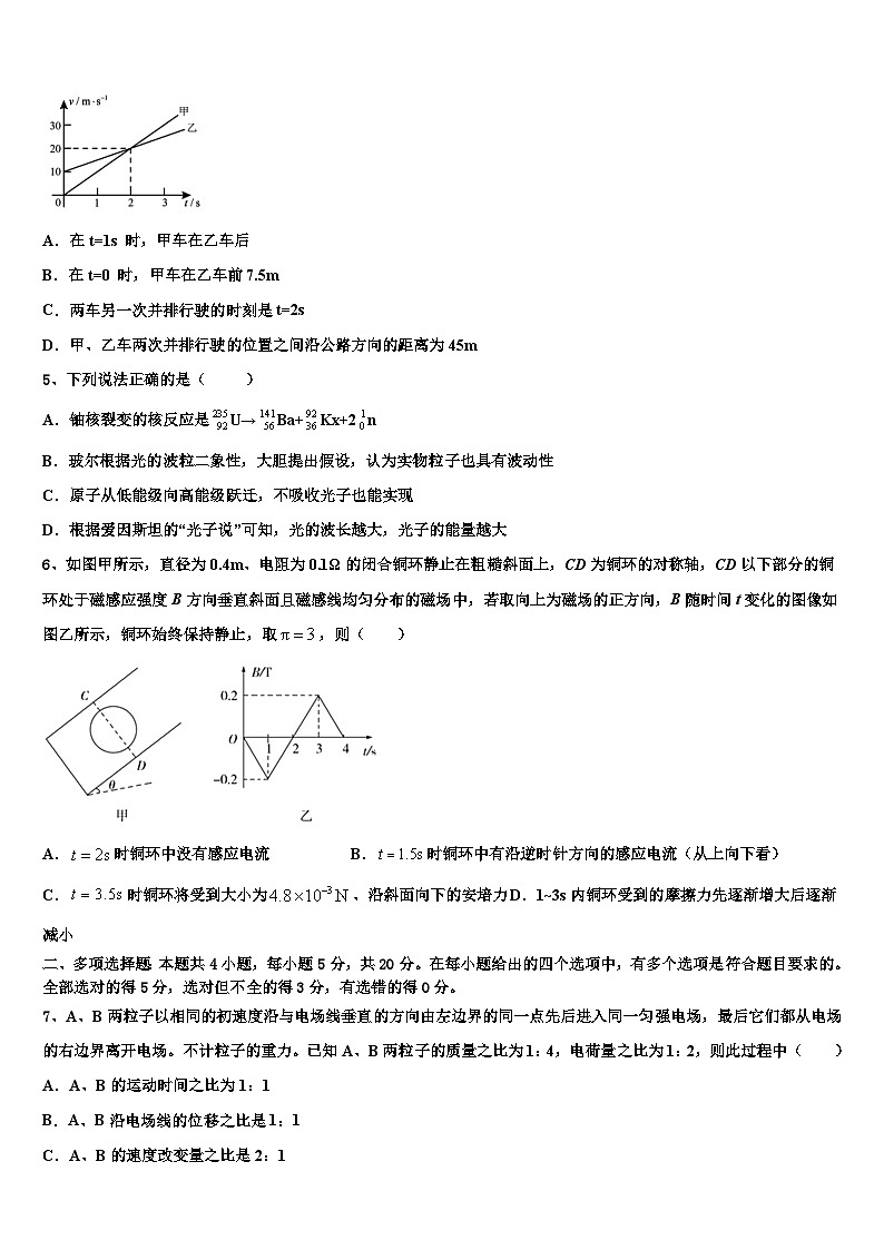 2026届辽宁省铁岭市六校高考物理三模试卷含解析第2页
