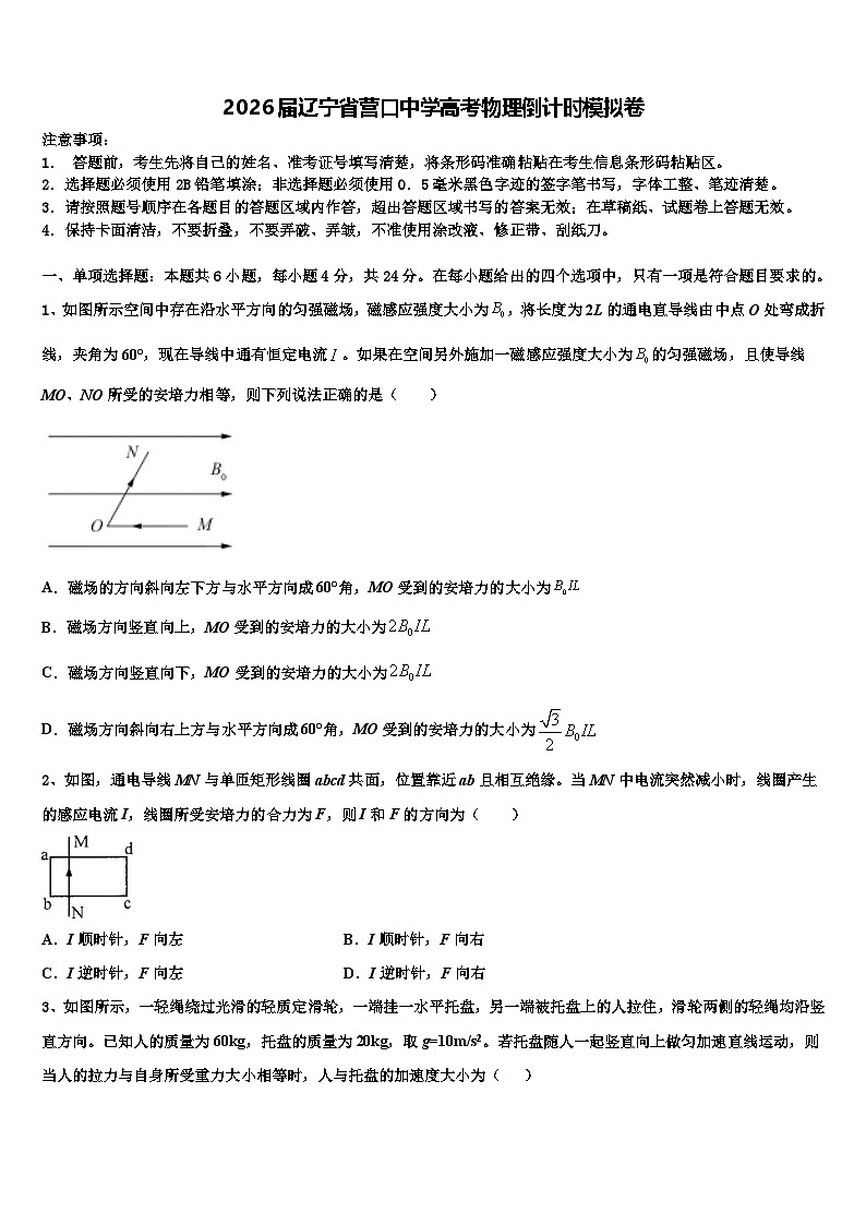 2026届辽宁省营口中学高考物理倒计时模拟卷含解析第1页