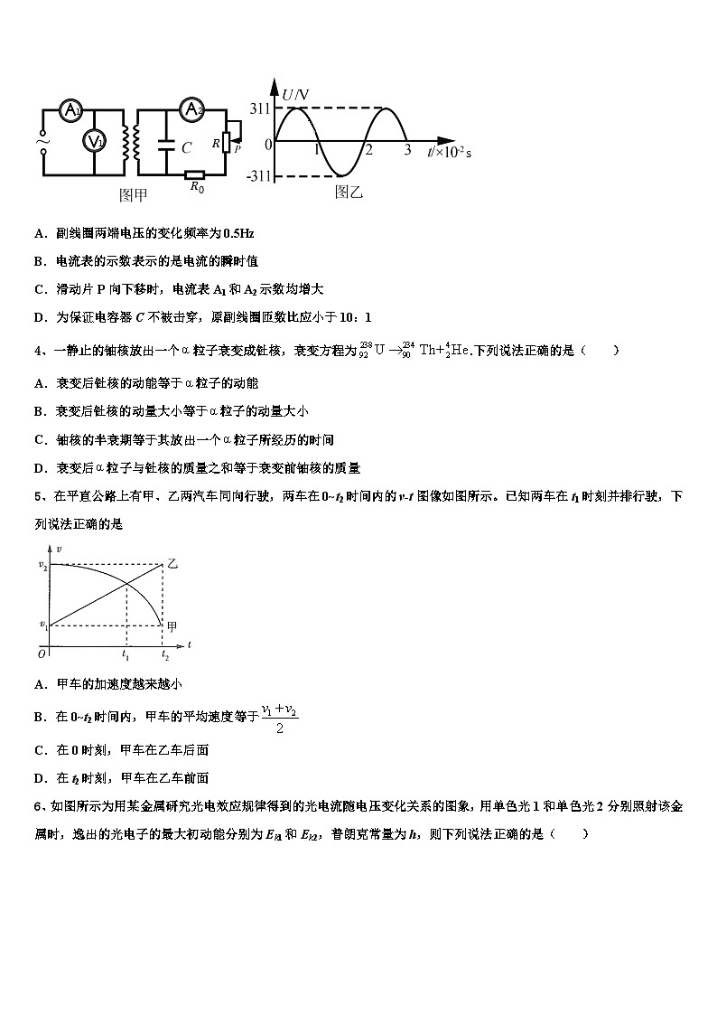 2026届龙岩市重点中学高考仿真卷物理试卷含解析第2页
