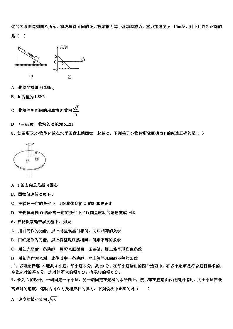 2026届内蒙古包头市北方重工业集团有限公司第三中学高考临考冲刺物理试卷含解析第2页