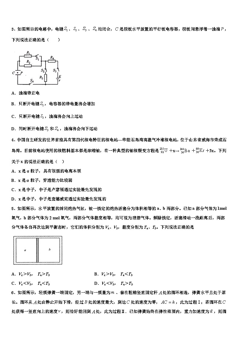2026届那曲市重点中学高三最后一模物理试题含解析第2页