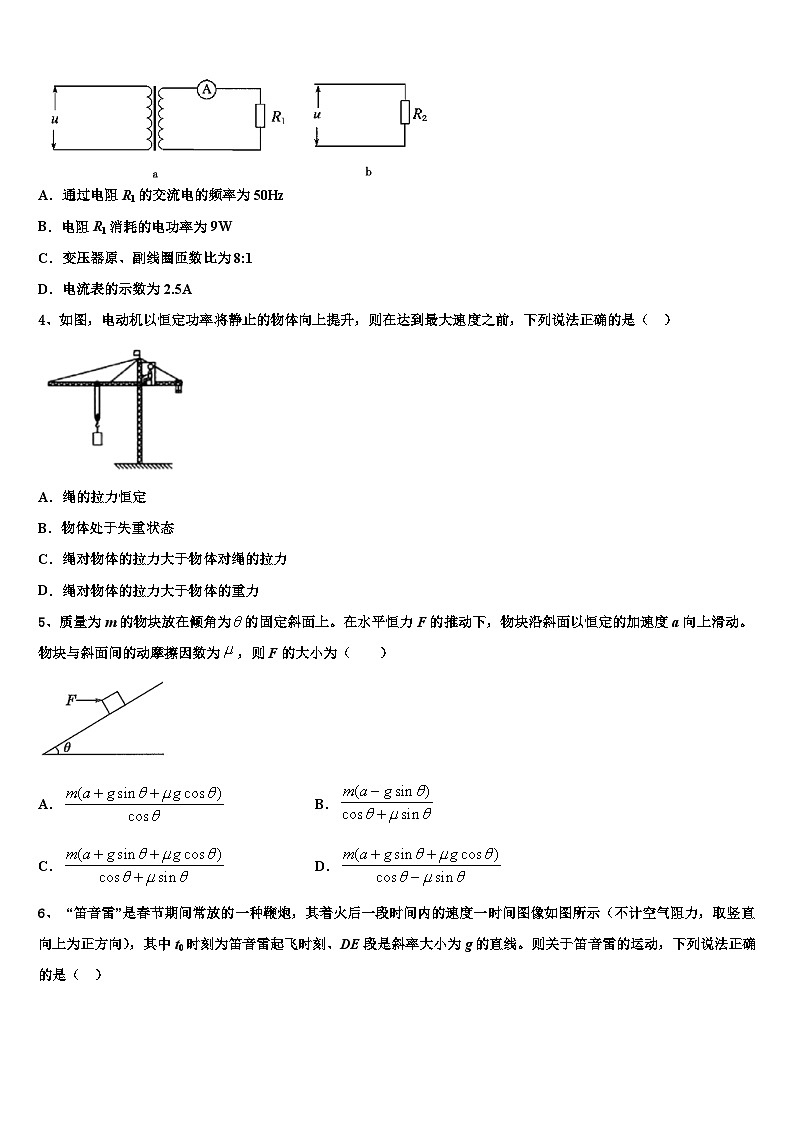 2026届内蒙古包头市包钢第一中学高三下第一次测试物理试题含解析第2页