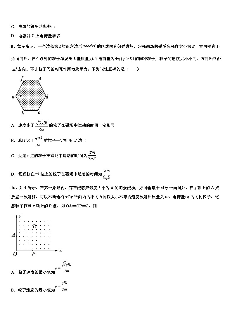 2026届辽宁省铁岭市重点中学高三压轴卷物理试卷含解析第3页