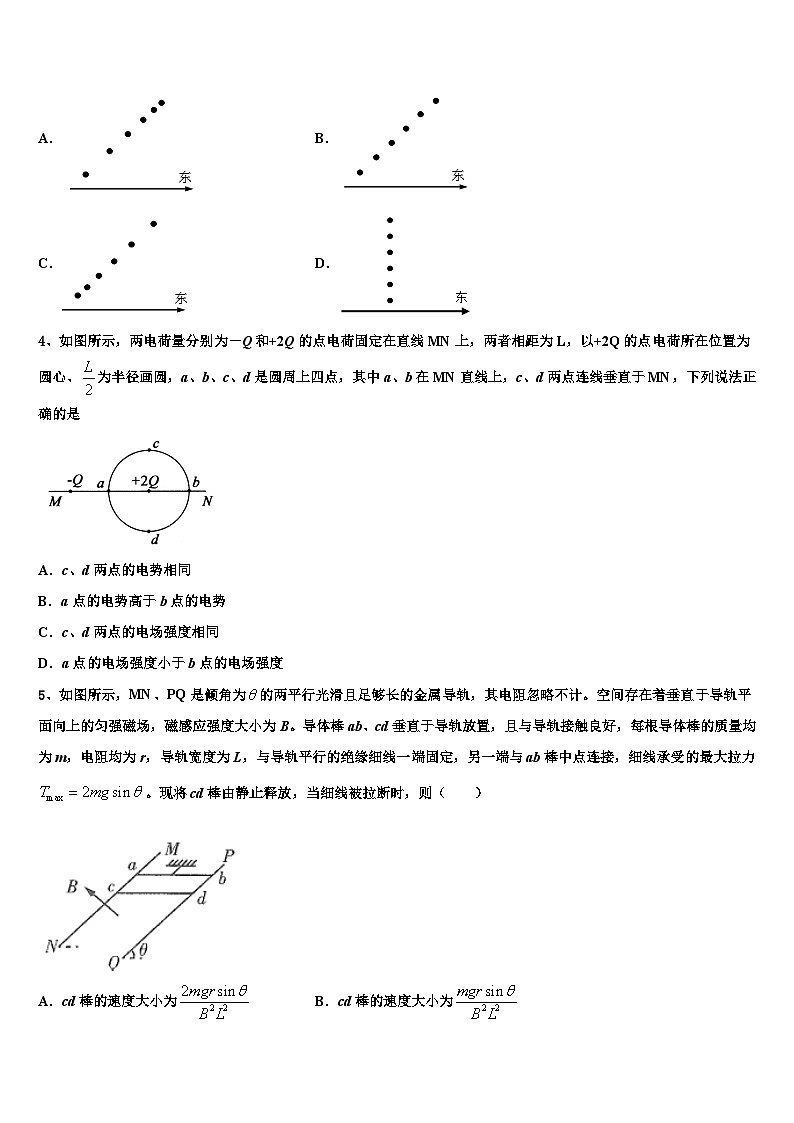 2026届南京市第二十九中学高三下学期第六次检测物理试卷含解析第2页