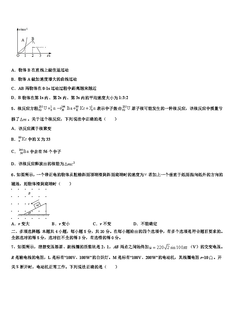 2026届辽宁省辽油二高三考前热身物理试卷含解析第2页