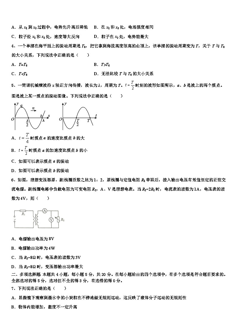2026届辽宁省抚顺市十中高三下学期联考物理试题含解析第2页