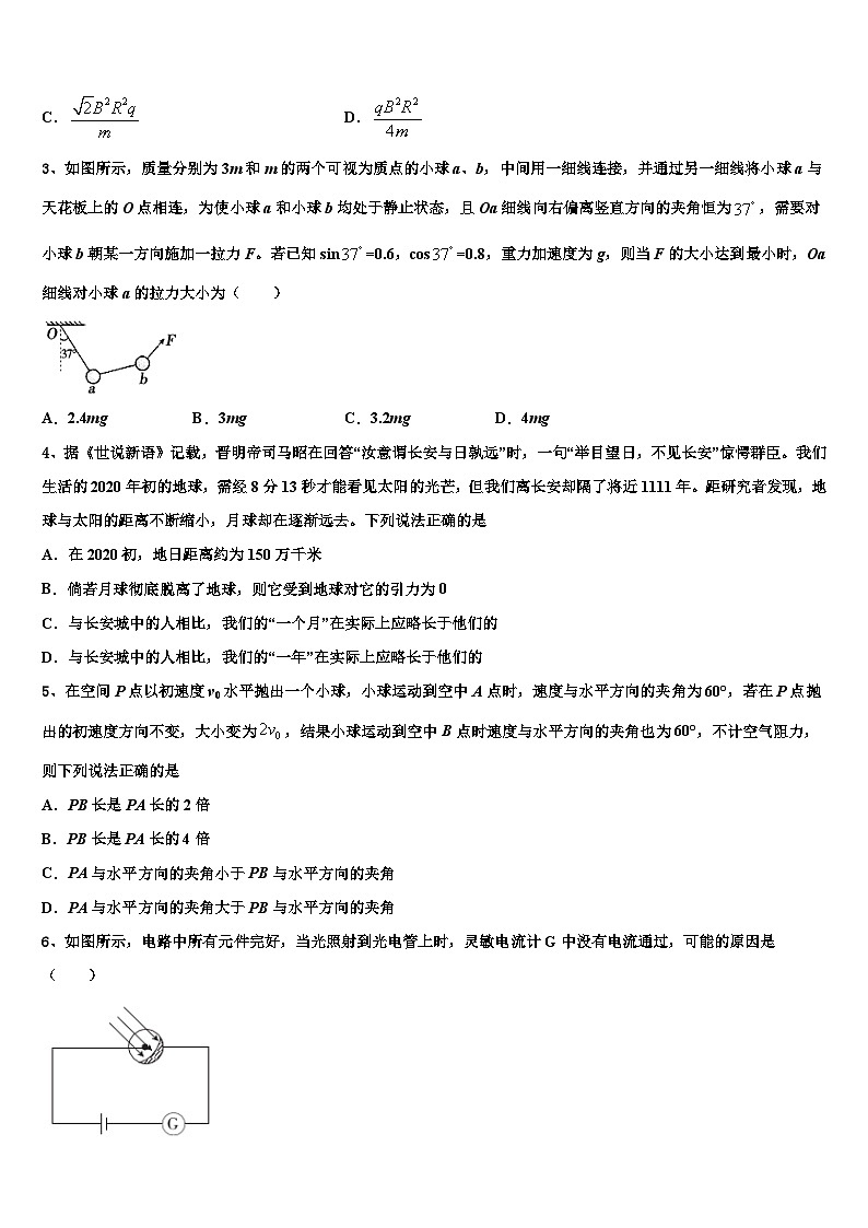 2026届辽宁省抚顺市第一中学高三（最后冲刺）物理试卷含解析第2页