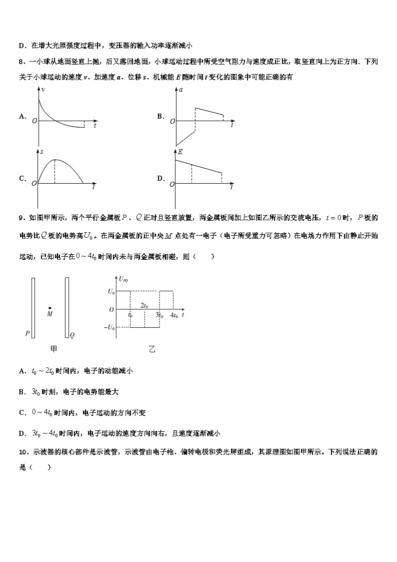 2026届辽宁省大连市甘井子区渤海高中高三下学期联考物理试题含解析第3页