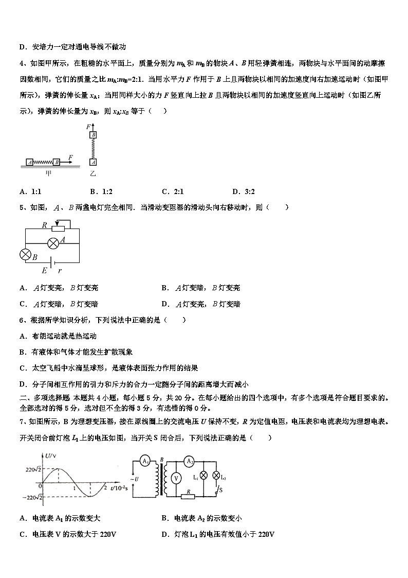 2026届辽宁省朝阳市重点中学高三考前热身物理试卷含解析第2页