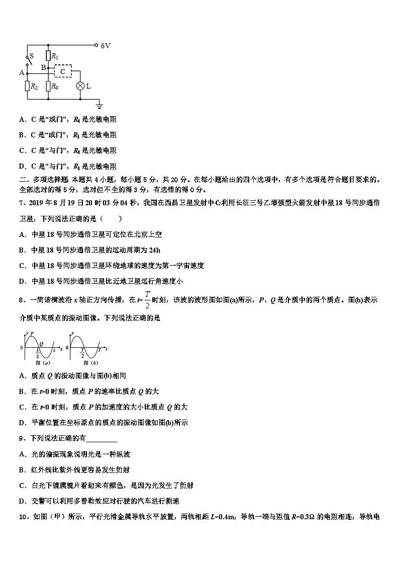 2026届辽河油田第一高级中学高三3月份第一次模拟考试物理试卷含解析第3页