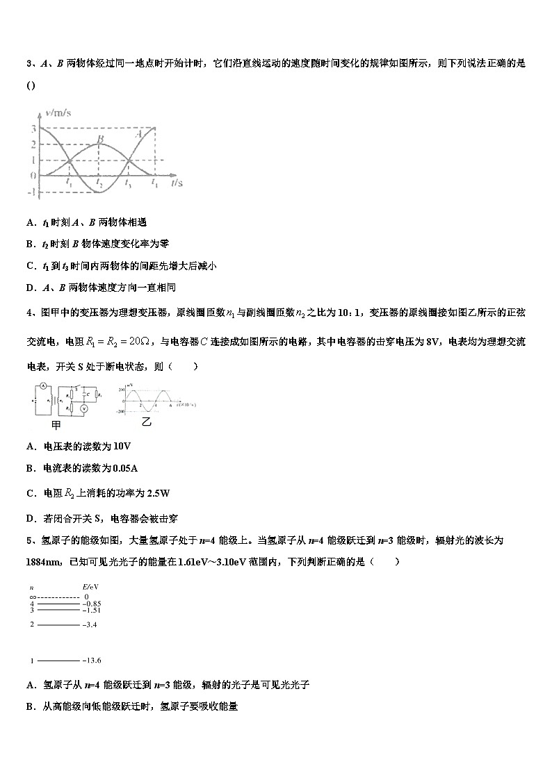 2026届乐成公立寄宿学校高三最后一模物理试题含解析第2页