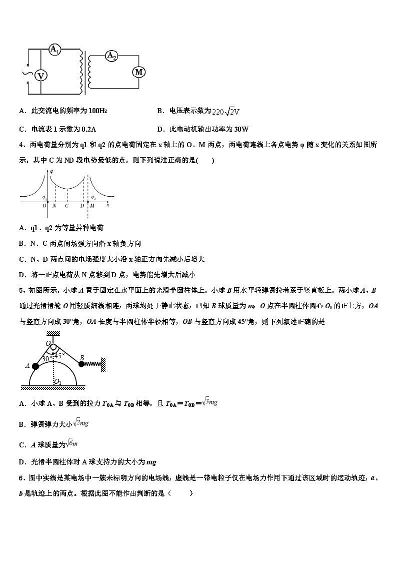 2026届内蒙古鄂尔多斯市达拉特旗第一中学高考临考冲刺物理试卷含解析第2页