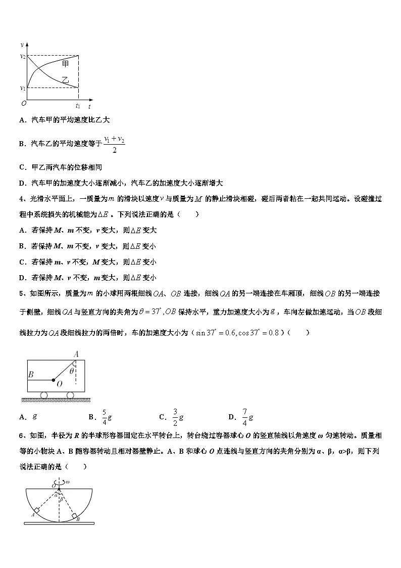 2026届内蒙古赤峰市高三第四次模拟考试物理试卷含解析第2页