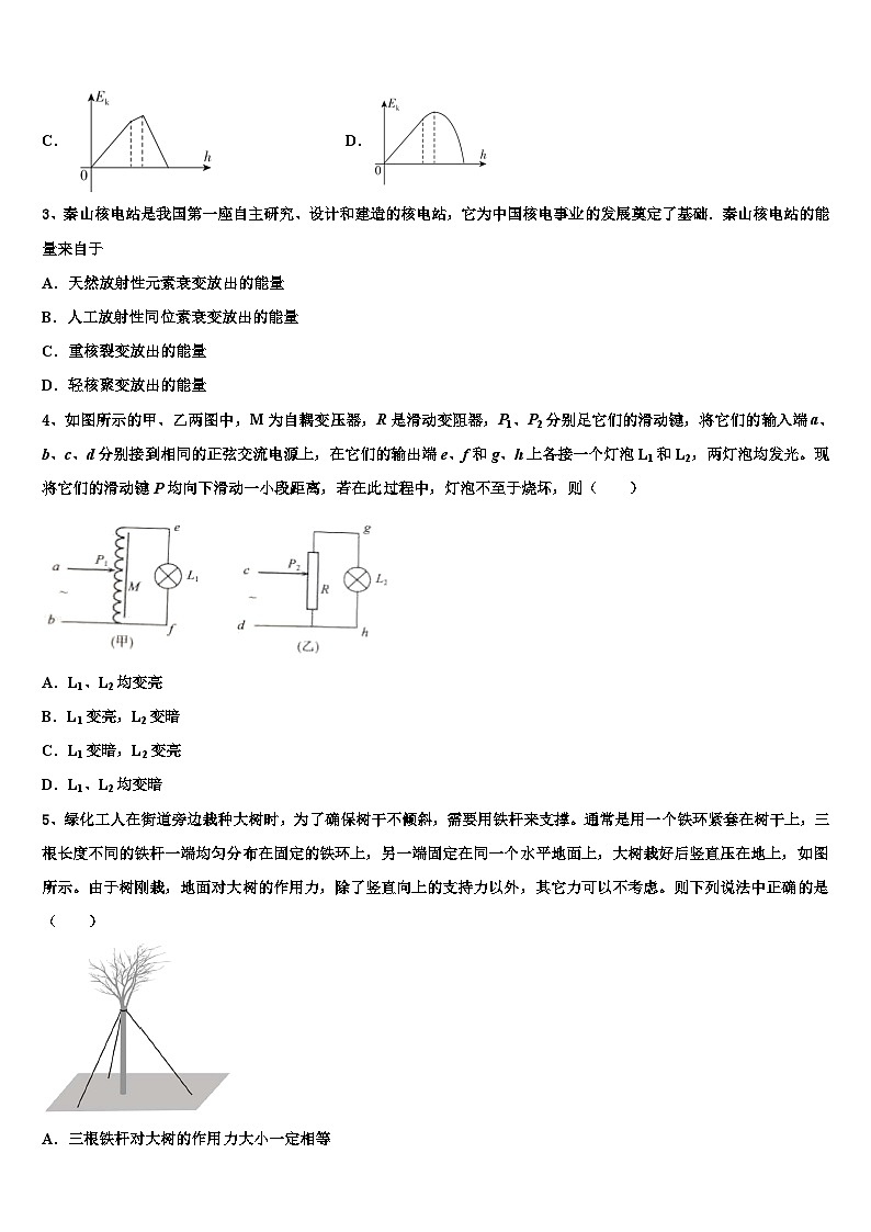 2026届内蒙古鄂尔多斯市第一中学高三第三次模拟考试物理试卷含解析第2页