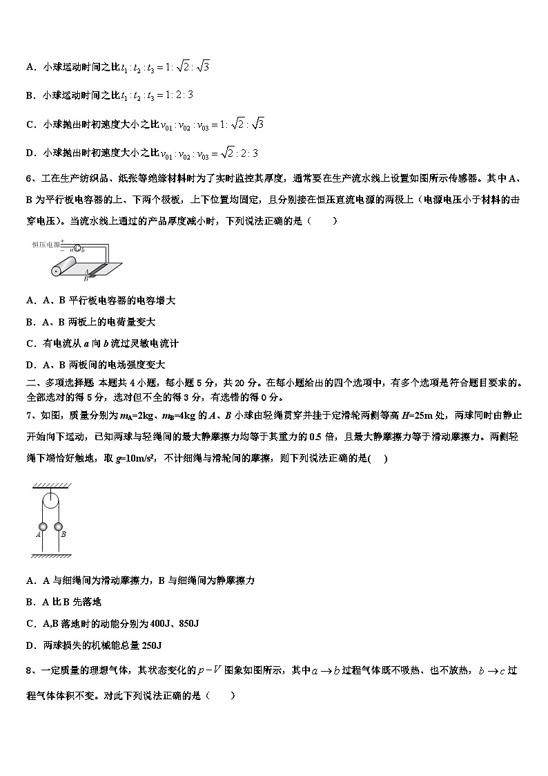2026届内蒙古呼和浩特市第二中学高三下学期第六次检测物理试卷含解析第3页
