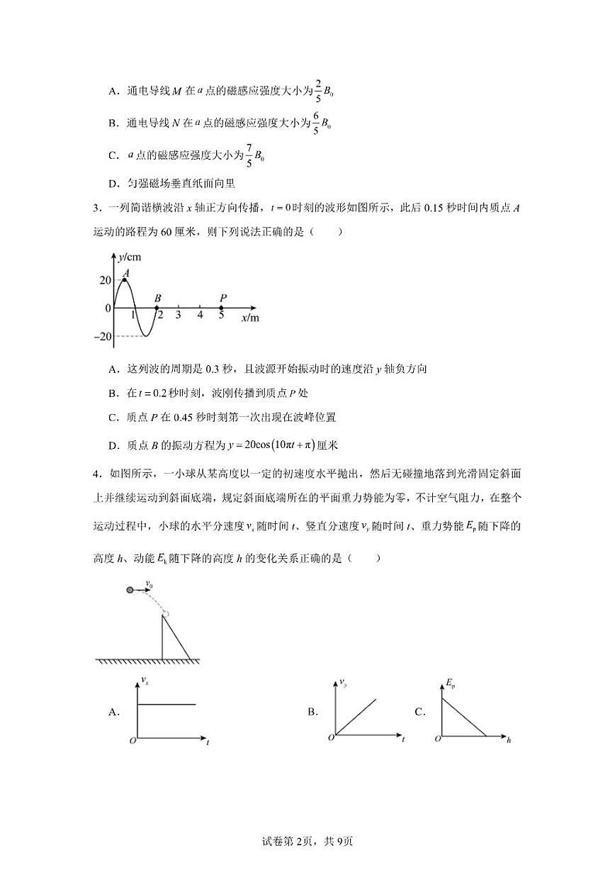 2026届湖南省长沙市高考物理自编模拟03（人教版2019）试卷（含答案）第2页