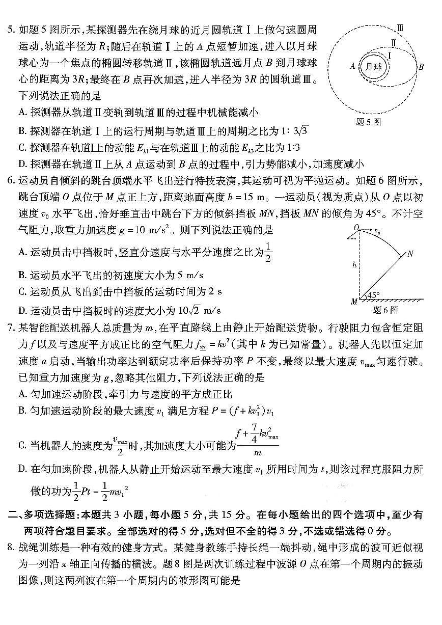 重庆市南开中学高2026届高三第六次质量检测 物理第2页