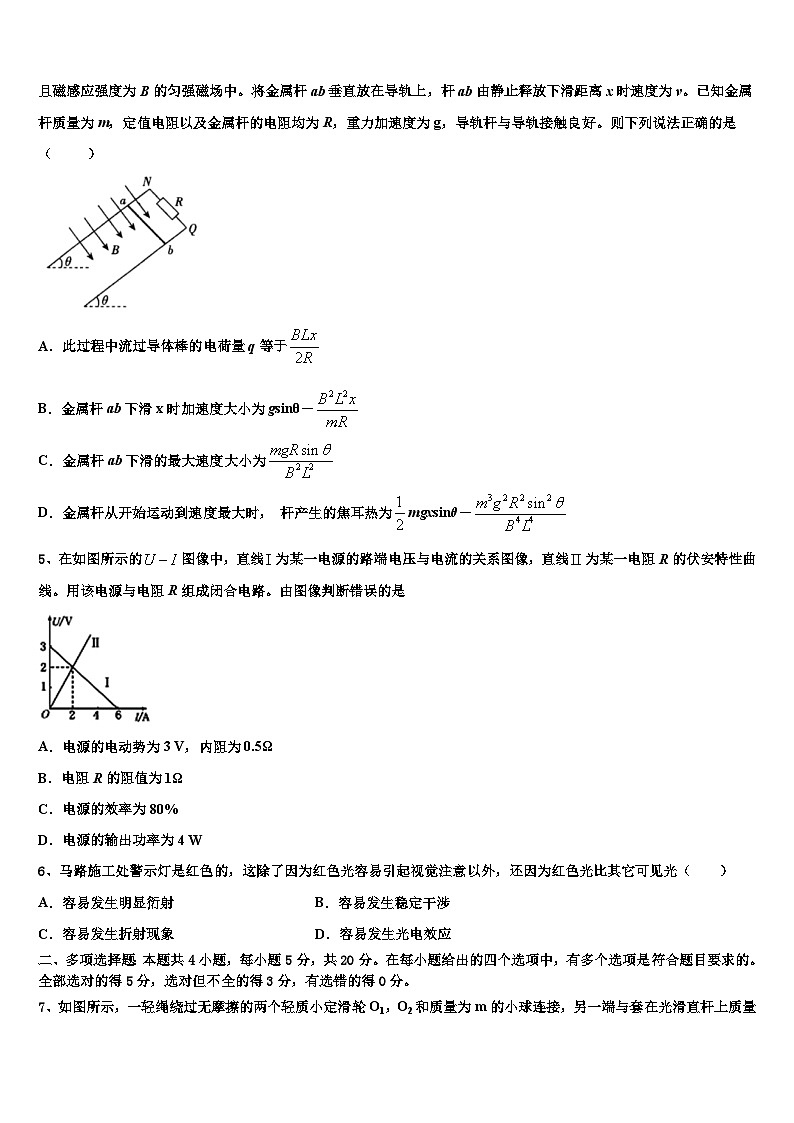 2026届内蒙古乌兰察布市集宁区北京八中乌兰察布分校高考物理二模试卷含解析第2页