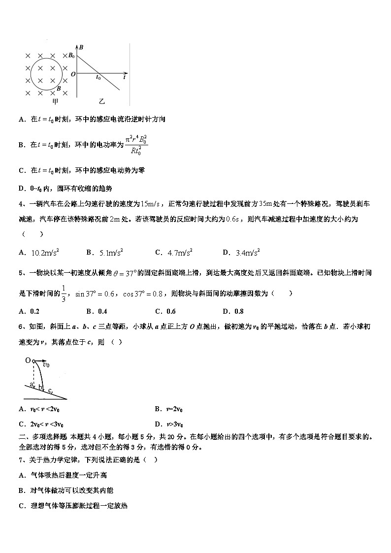 2026届内蒙古乌兰察布市集宁区北京八中乌兰察布分校高三最后一卷物理试卷含解析第2页