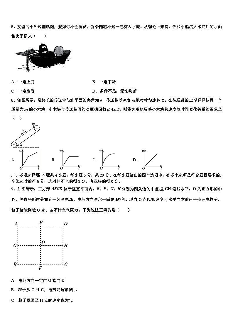 2026届内蒙古正镶白旗察汗淖中学高三3月份模拟考试物理试题含解析第2页