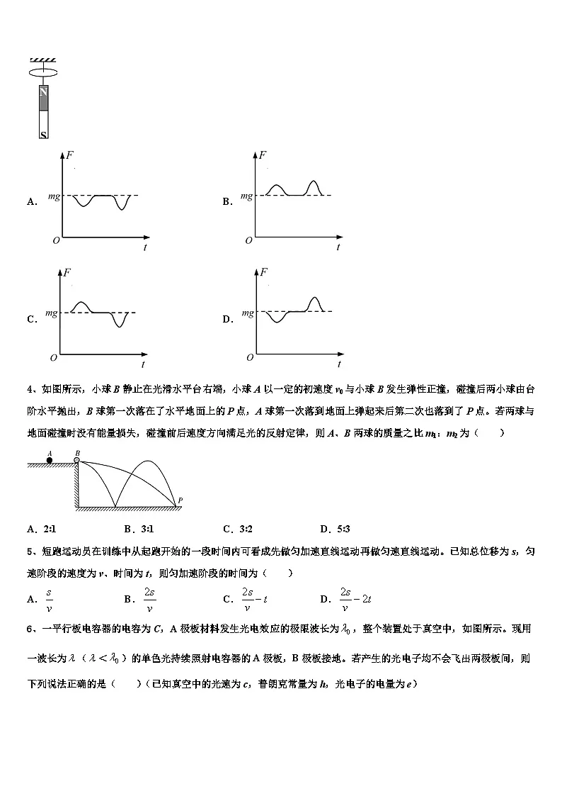 2026届内蒙古自治区通辽实验中学高考物理押题试卷含解析第2页