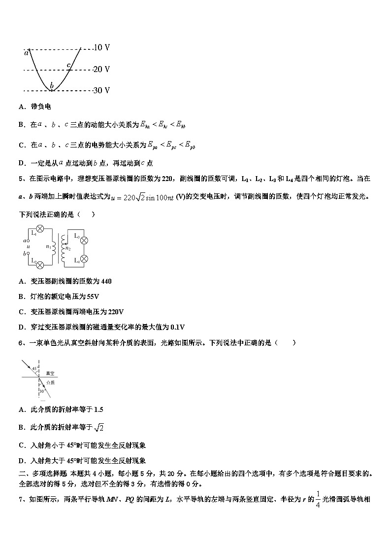 2026届宁夏省吴忠市重点中学高考压轴卷物理试卷含解析第2页