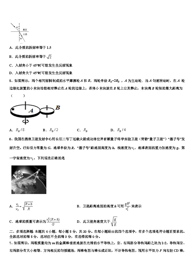 2026届宁夏银川二中高考物理二模试卷含解析第2页
