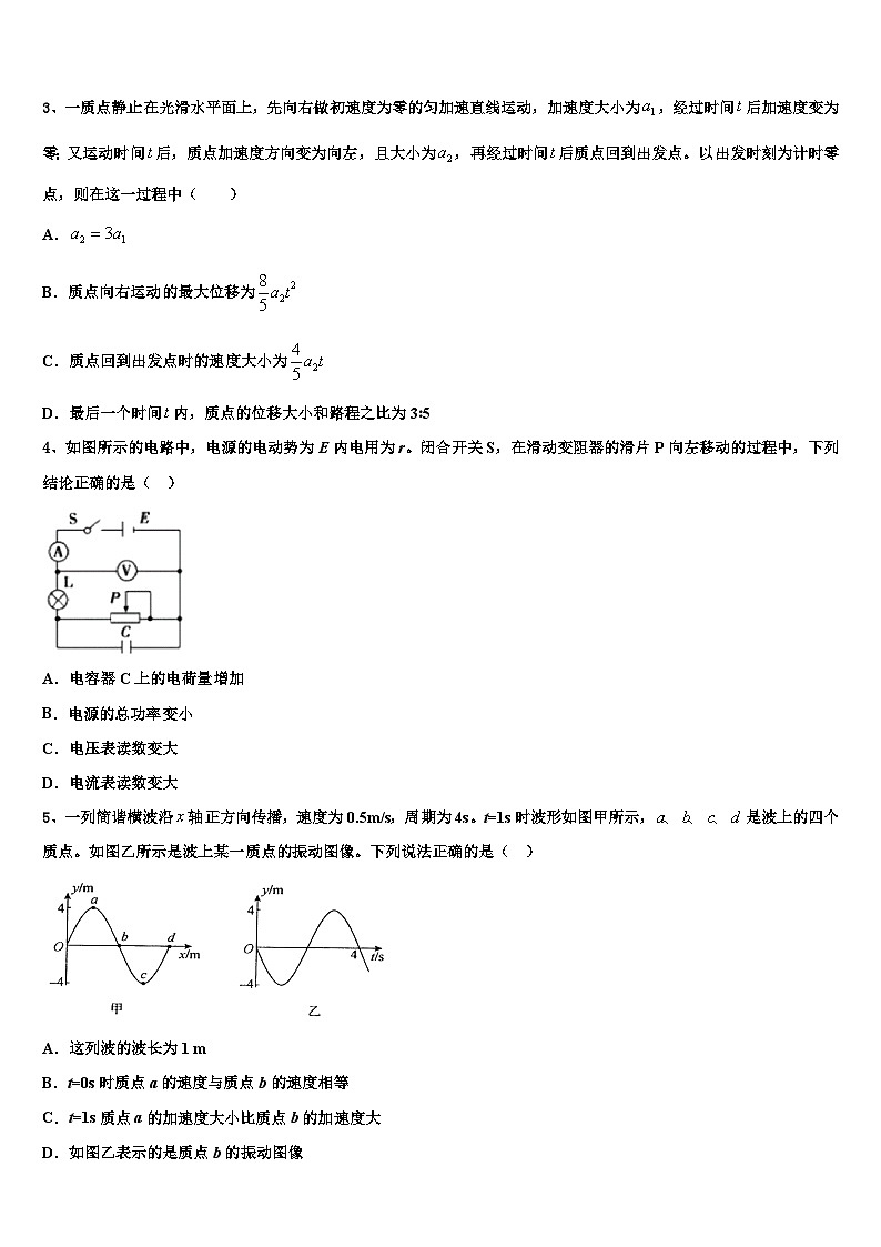 2026届平顶山市重点中学高考全国统考预测密卷物理试卷含解析第2页