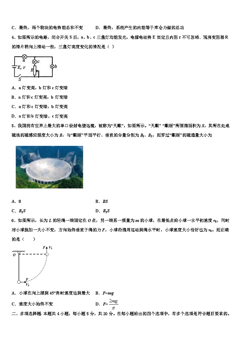 2026届宁夏回族自治区银川市兴庆区一中高三第二次诊断性检测物理试卷含解析第2页