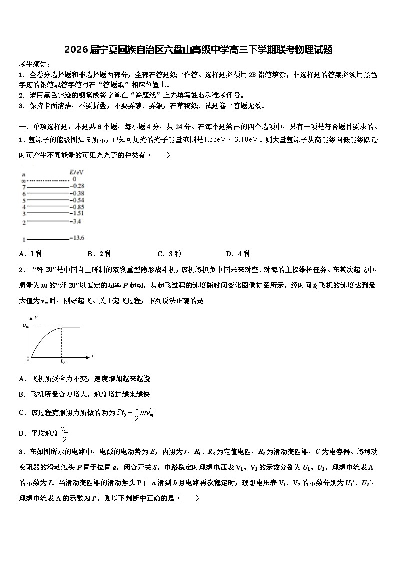 2026届宁夏回族自治区六盘山高级中学高三下学期联考物理试题含解析第1页