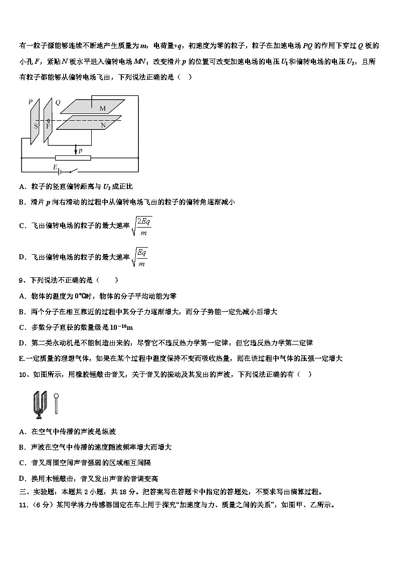 2026届宁夏省石嘴山市重点中学高三第一次模拟考试物理试卷含解析第3页