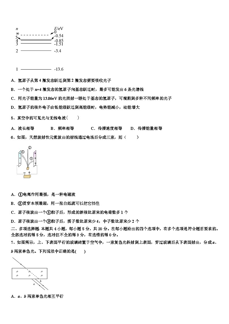 2026届宁夏省固原市重点中学高三一诊考试物理试卷含解析第2页