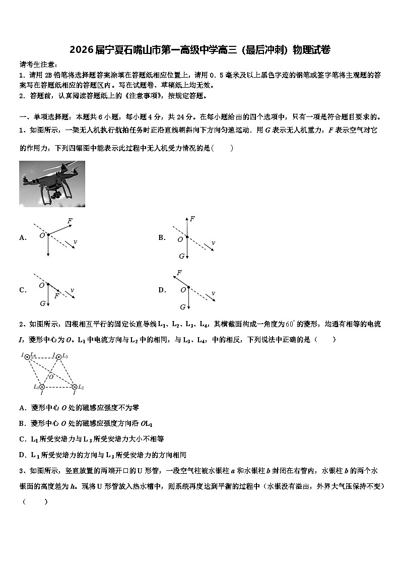 2026届宁夏石嘴山市第一高级中学高三（最后冲刺）物理试卷含解析第1页