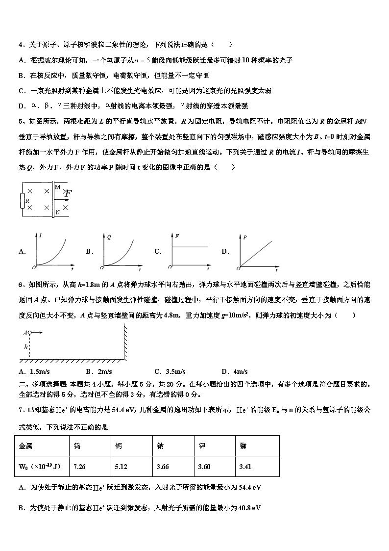 2026届宁夏吴忠市青铜峡高级中学高三第二次模拟考试物理试卷含解析第2页