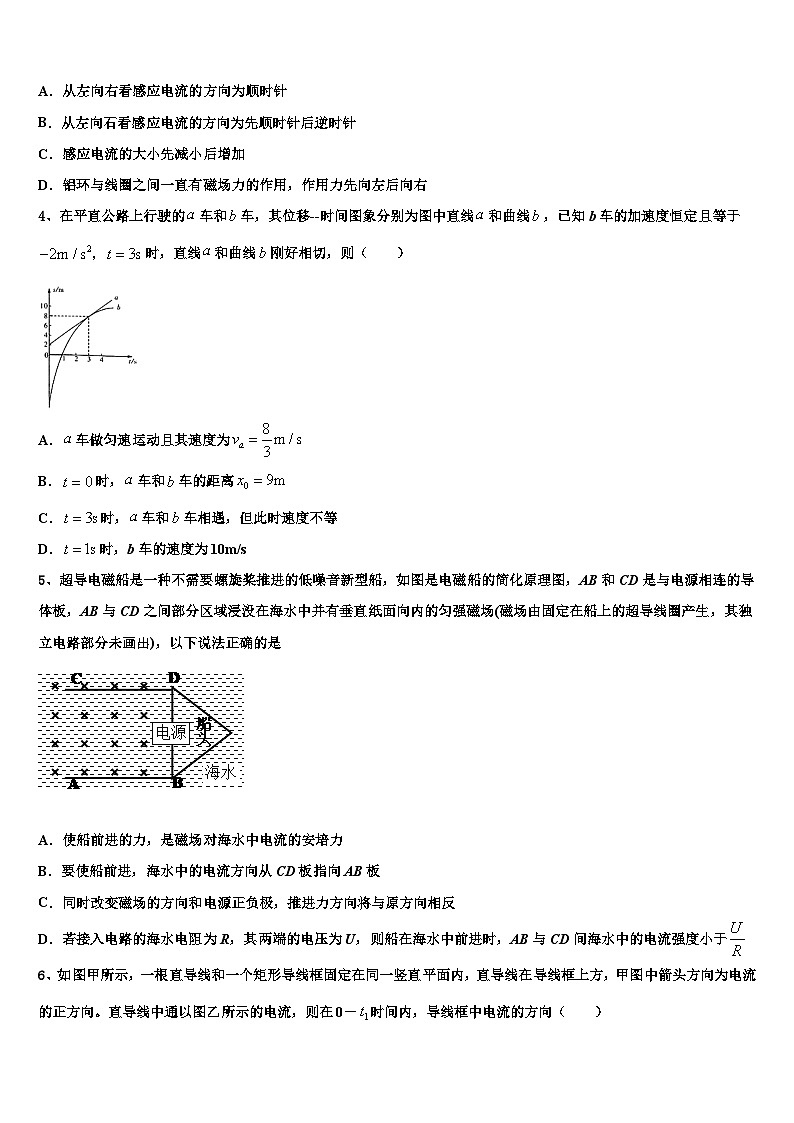 2026届青海省西宁市第二中学高考全国统考预测密卷物理试卷含解析第2页