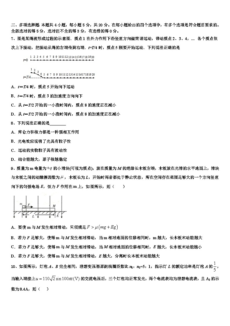 2026届青海省西宁市六校高考仿真卷物理试卷含解析第3页
