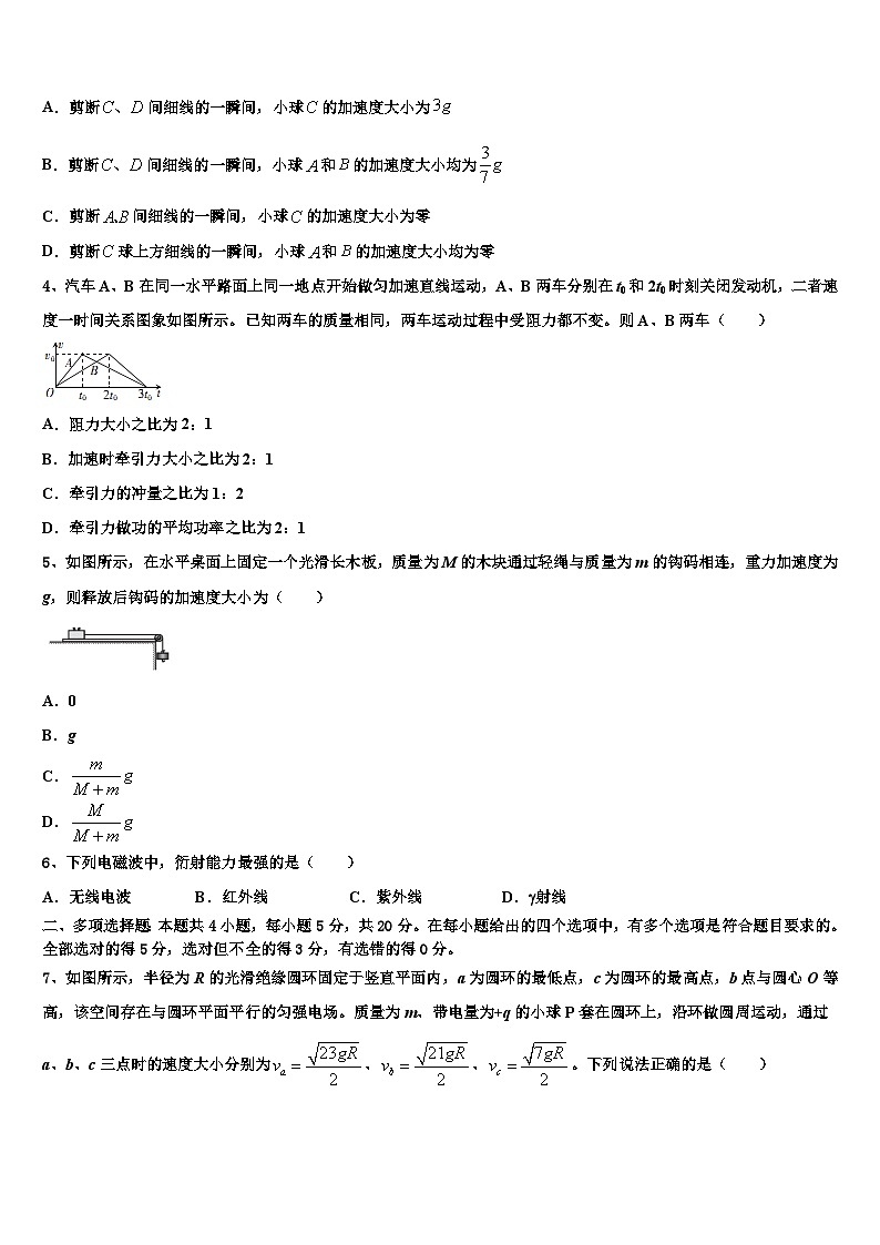 2026届三亚市重点中学高考物理二模试卷含解析第2页