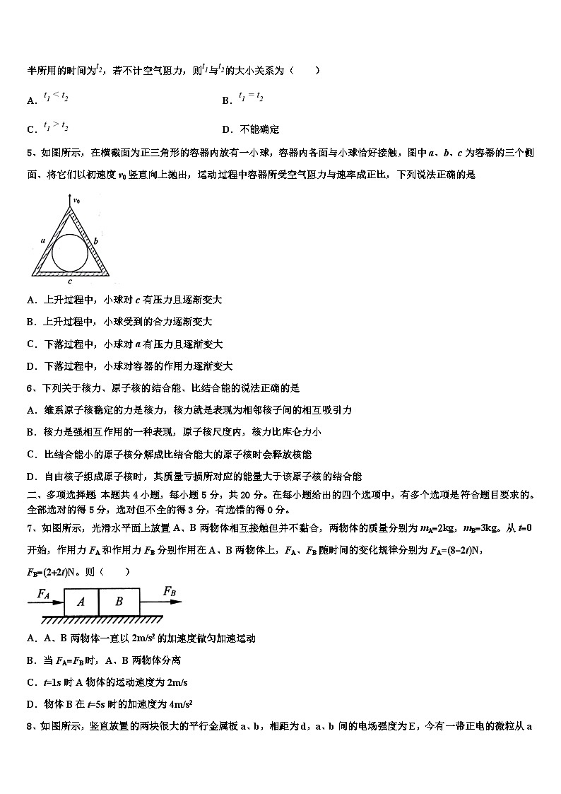2026届山东省菏泽市重点高中高考物理二模试卷含解析第2页