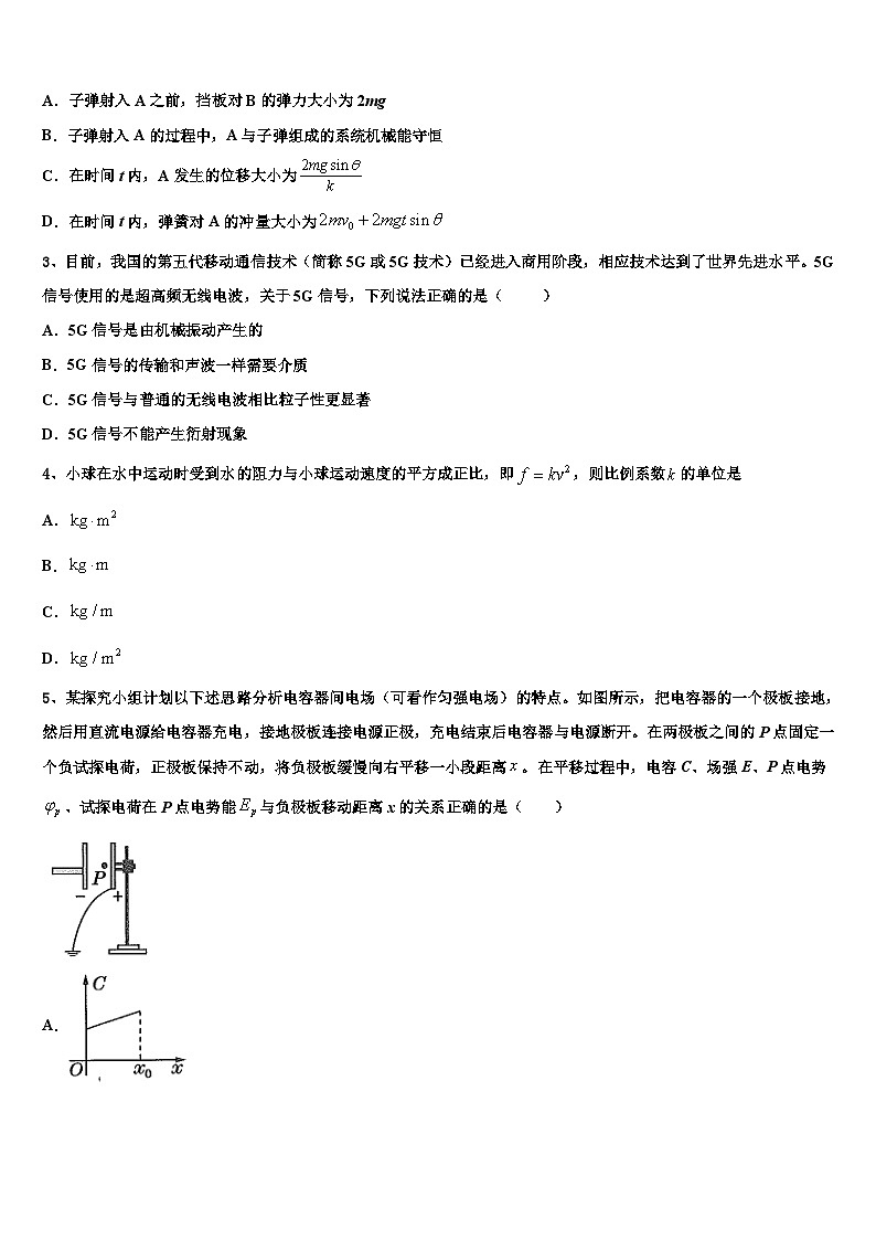 2026届山东省恒台一中高考临考冲刺物理试卷含解析第2页
