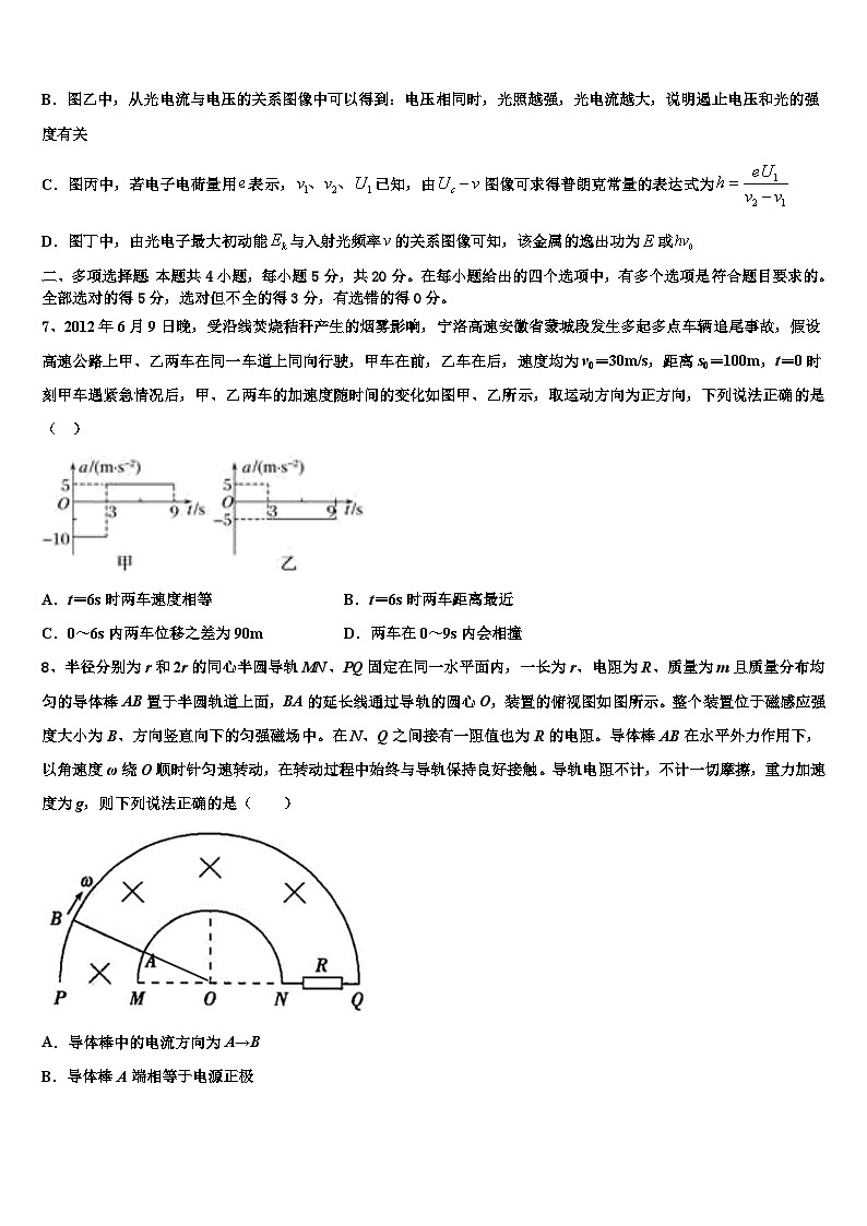 2026届山东省济南第一中学高考物理二模试卷含解析第3页