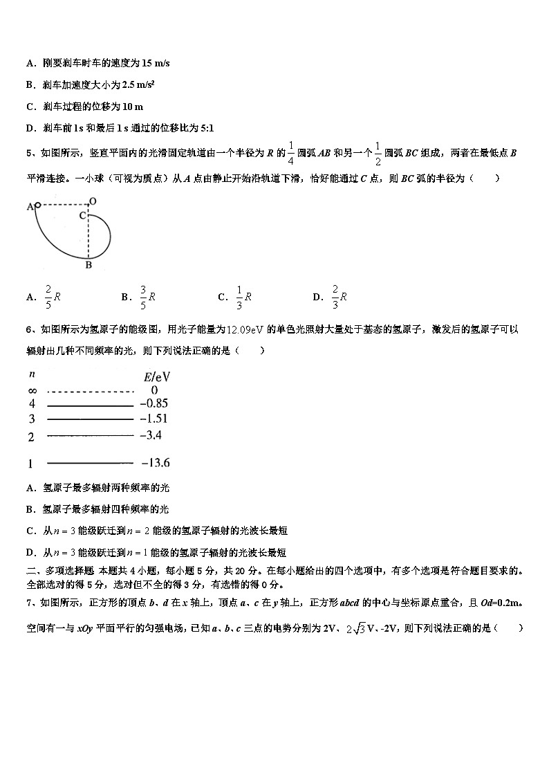 2026届山东省东平明湖中学高考适应性考试物理试卷含解析第2页